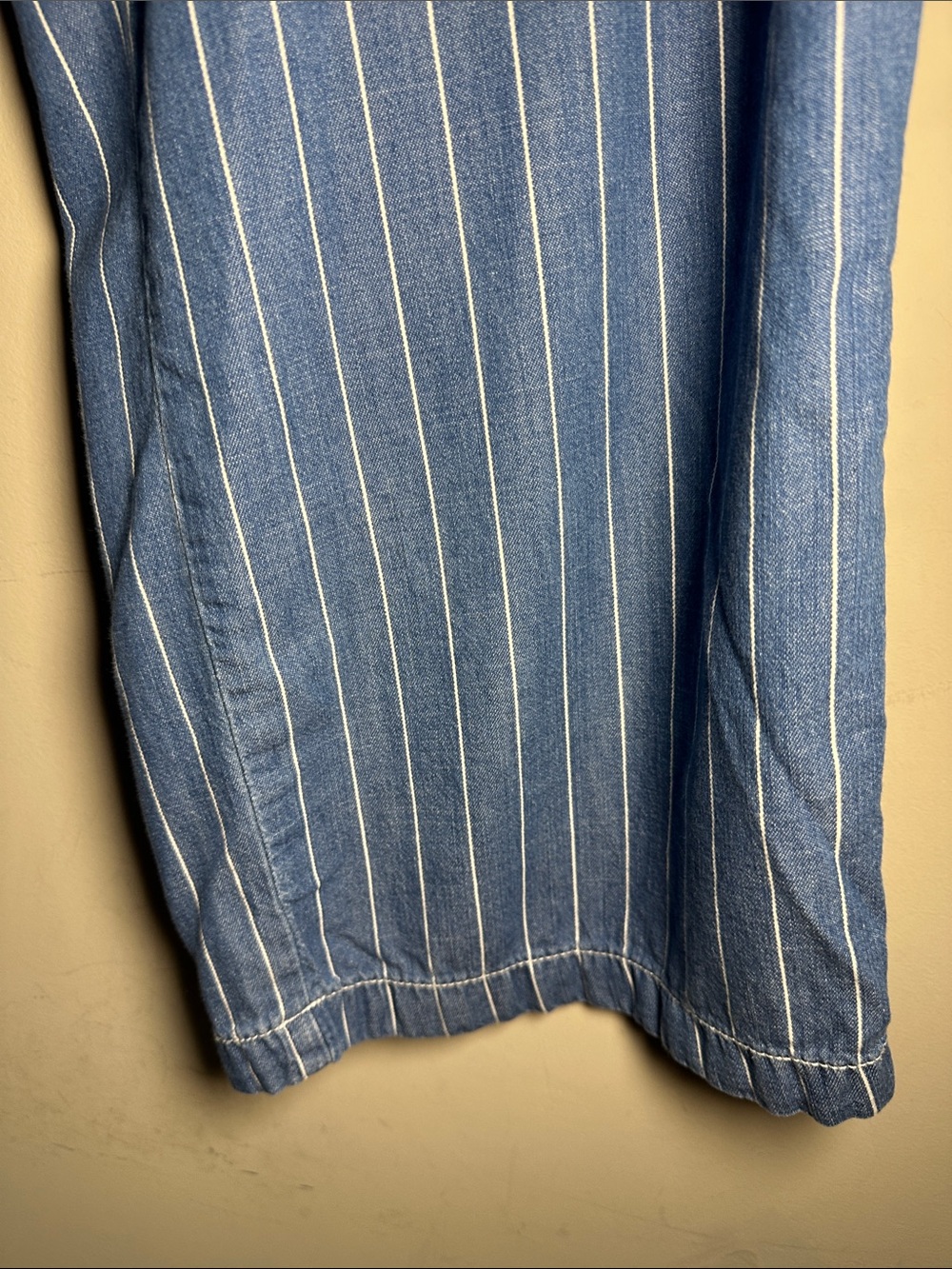Seven Jeans Blue Pinstripe Wide-Leg Pants - Picture 4 of 10